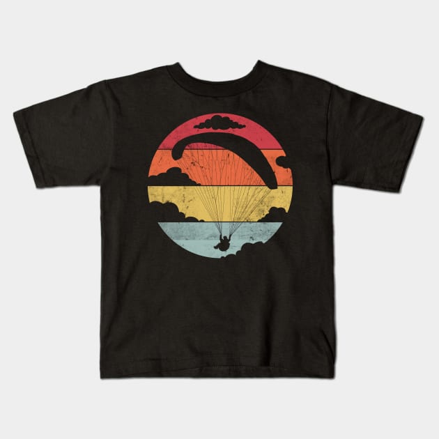 Vintage paragliding paraglider hover paraglider Kids T-Shirt by The Hammer